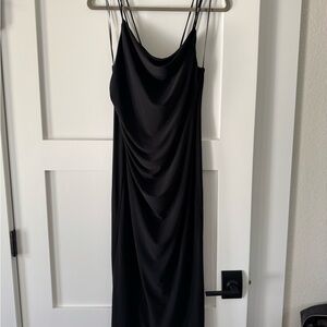 Zara Black Draped Neckline Dress - NYE dress
